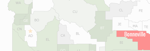 Bonneville County Map